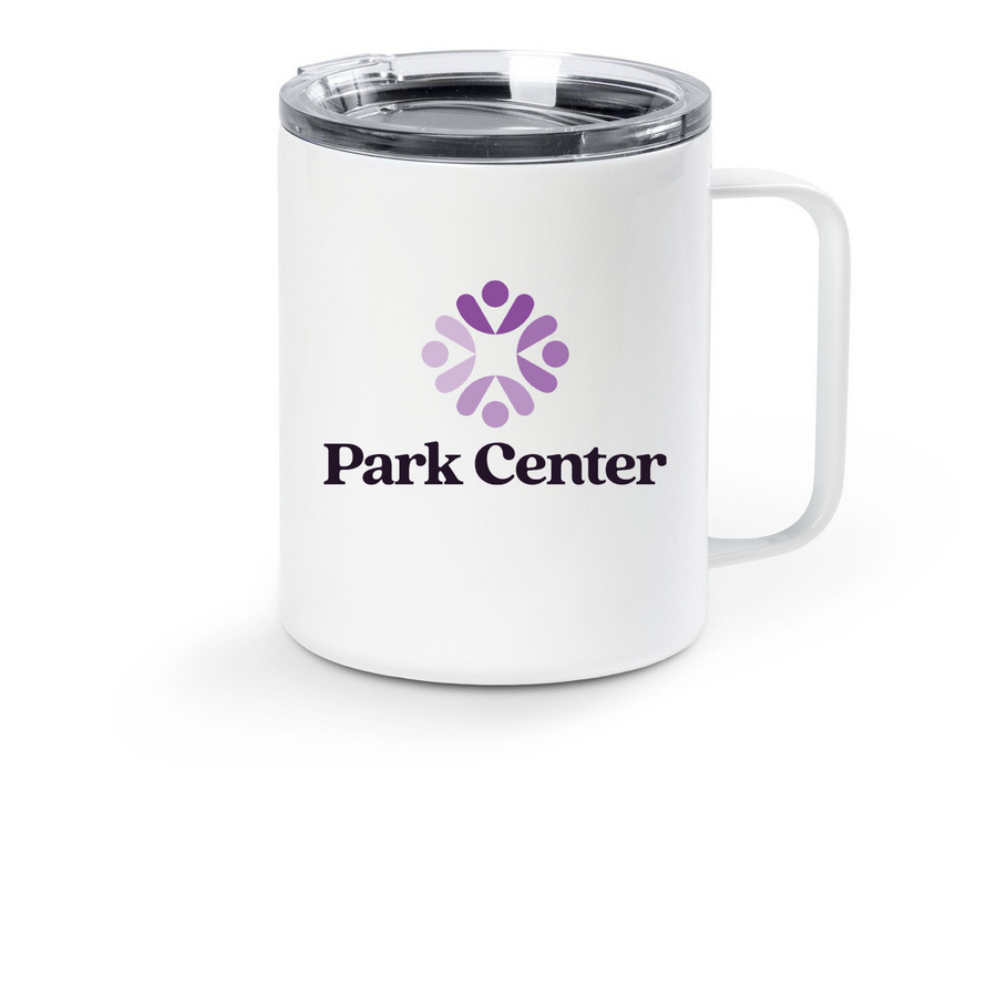 Travel Mug, a White Stainless Steel Travel Mug