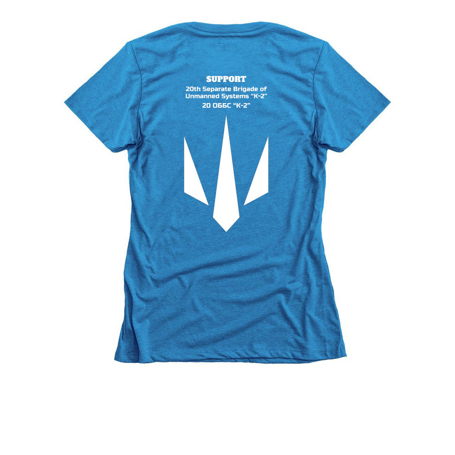 20th Unmanned Systems Brigade "K-2", a Turquoise Women's Slim Fit Tee (back-view)
