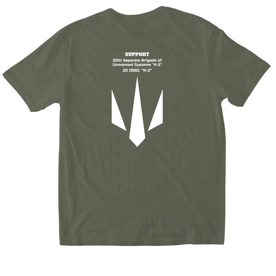 20th Unmanned Systems Brigade "K-2", a Military Green Softstyle Cotton Tee (back-view)