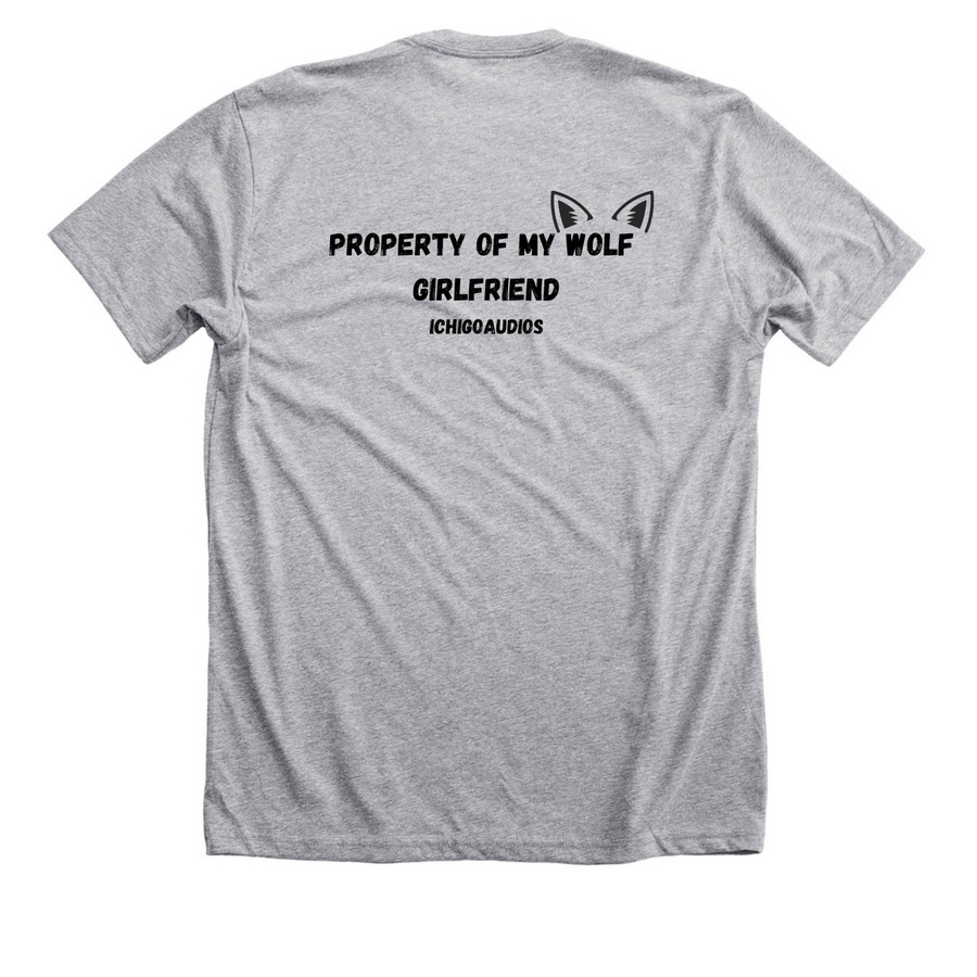 Property Of My Wolf Gf design, a Athletic Heather Premium Unisex Tee (back-view)