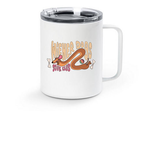 Wiener Dogs 2 Year Anniversary Mug, a White Stainless Steel Travel Mug