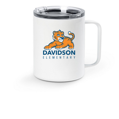 Davidson Elementary Travel Mug, a White Stainless Steel Travel Mug