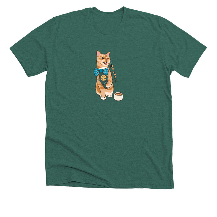 Purrista Kody Decaf!, a Heather Forest Premium Unisex Tee
