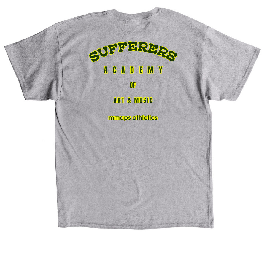 Sufferer?s academy tee, a Sport Grey Classic Unisex Tee (back-view)