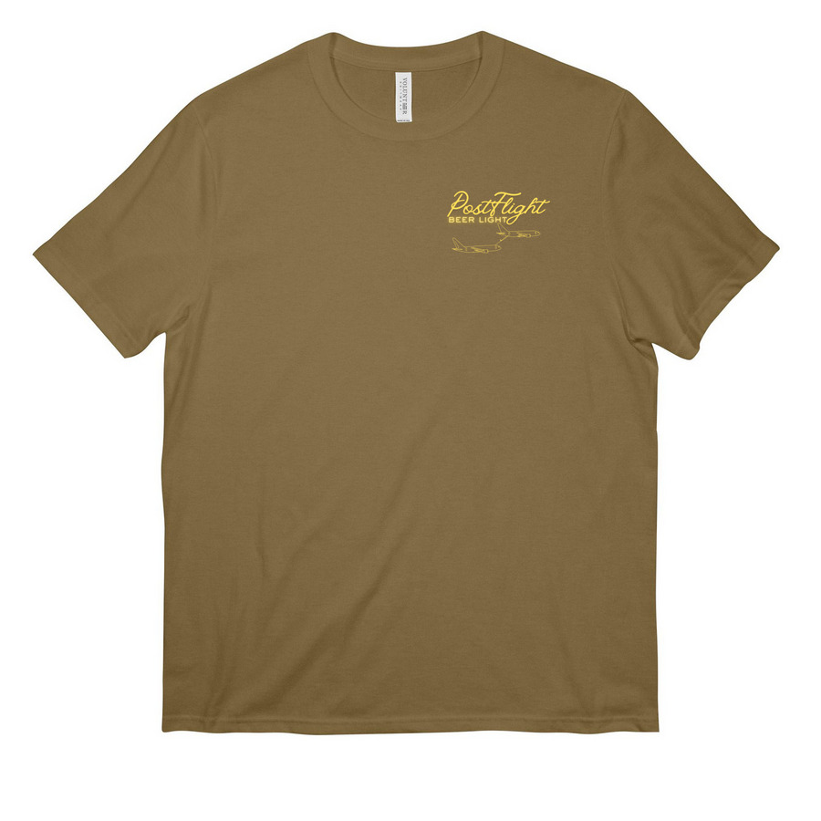 Post Flight Beer Light Shirt Collection, a Coyote Brown All-American Unisex Tee