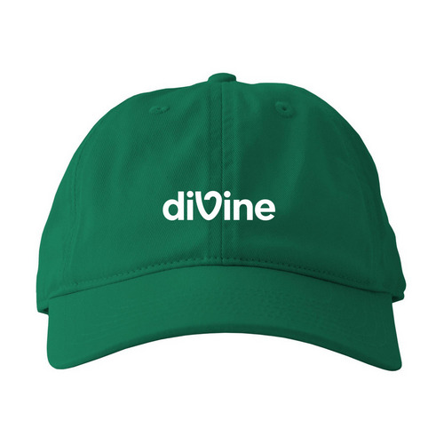 Divine Baseball Cap, a Green Printed Eco Baseball Cap