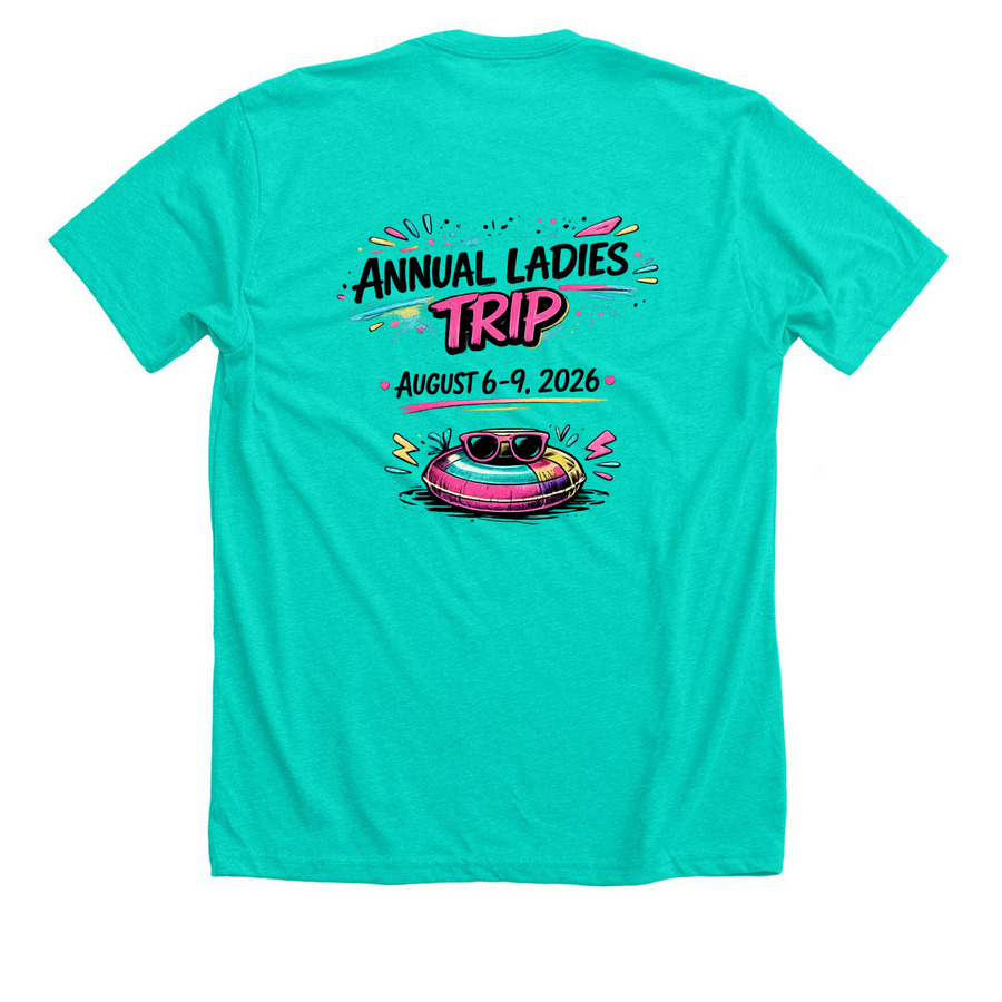 RIVER QUEENS - EVERYONE, a Heather Sea Green Premium Unisex Tee (back-view)