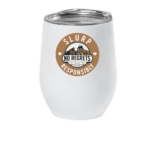 Slurp Responsibly Wine Tumbler, a White Insulated Wine Cup