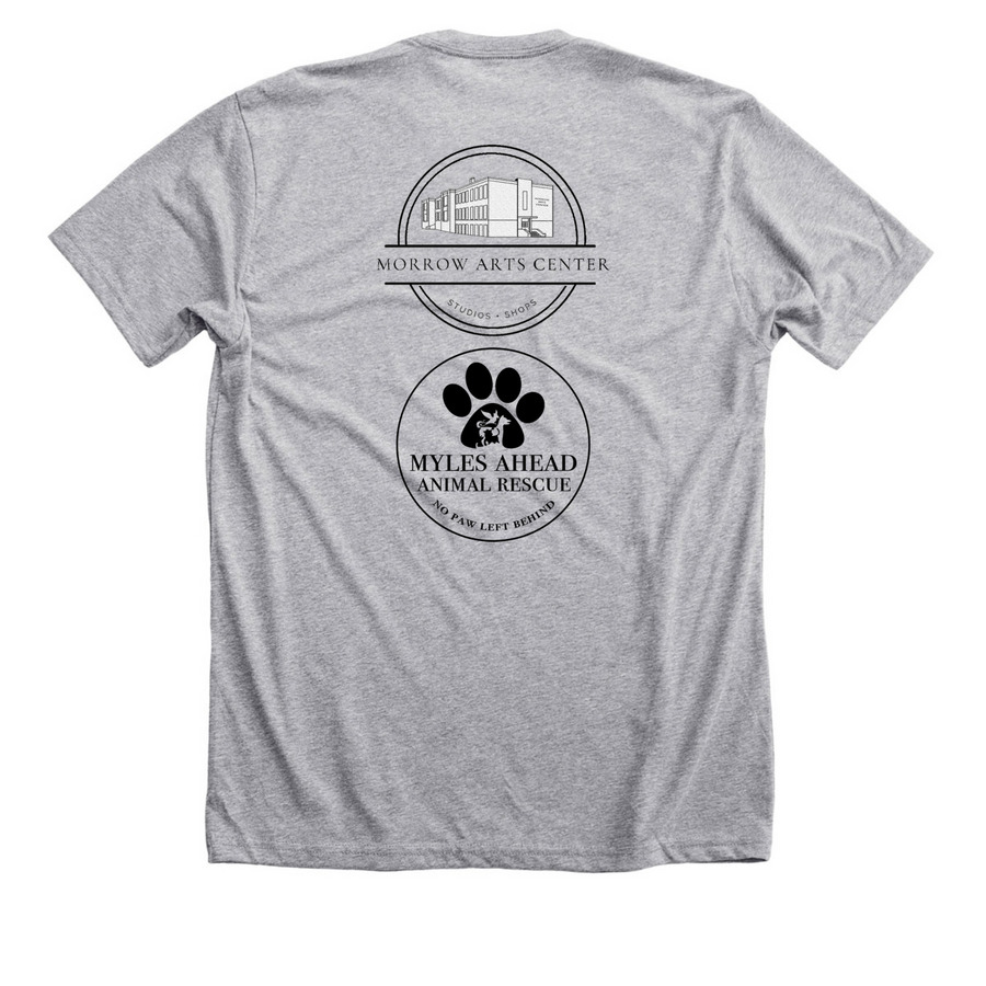 Paws & Pints 2025, a Athletic Heather Premium Unisex Tee (back-view)