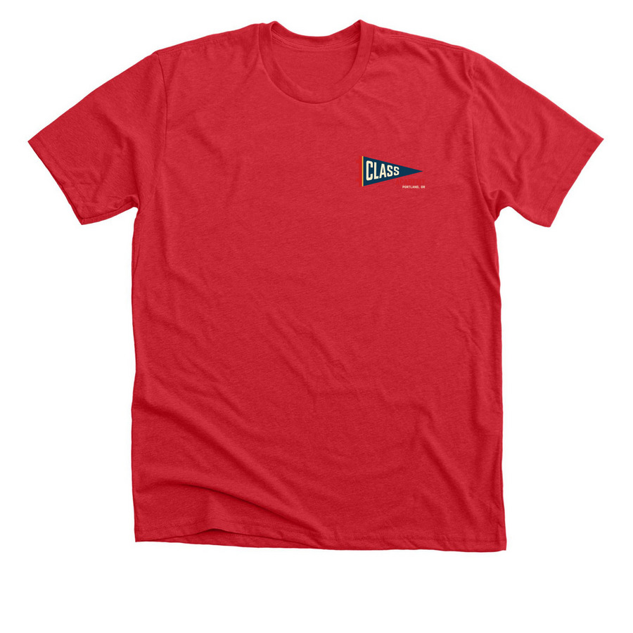 Adult CLASS Blue Pennant (Special Requests), a Heather Red Premium Unisex Tee