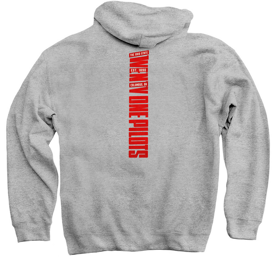 Official Twenty One Ohio Stadium Hoodie, a Sport Grey Pullover Hoodie (back-view)
