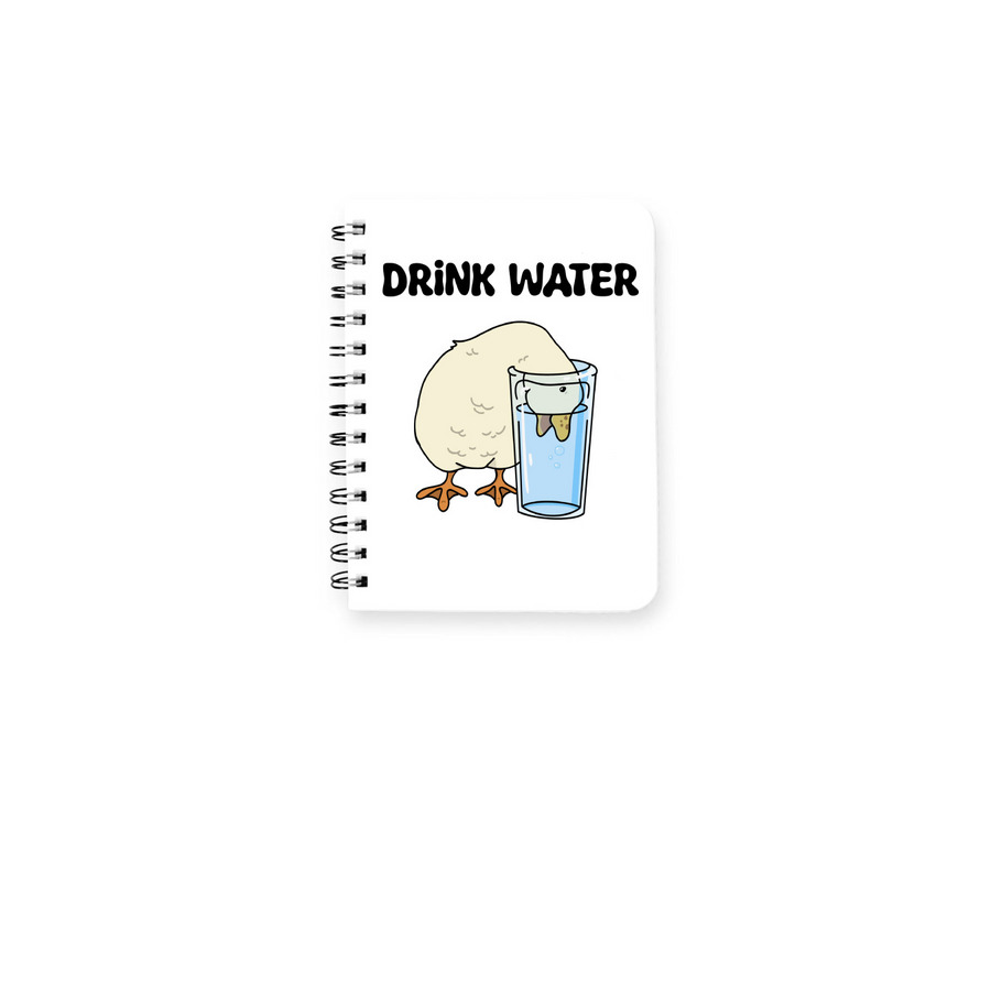 Drink Water Note Book, a White Spiral Notebook
