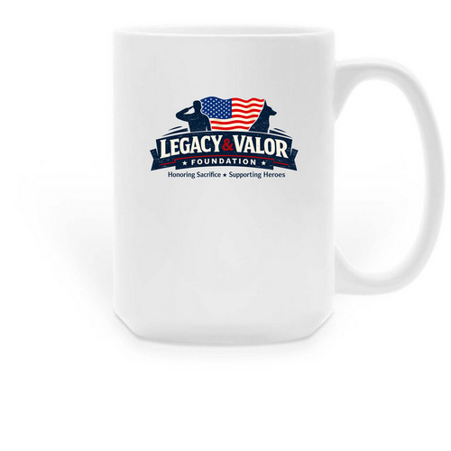 L & V coffee cup, a White Large Coffee Mug