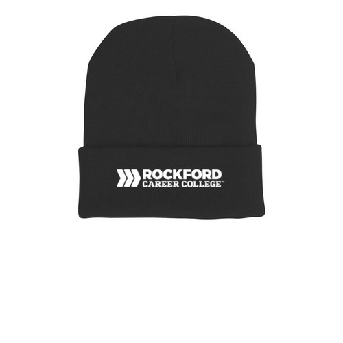 RCC Hats, a Black Printed Cuffed Beanie