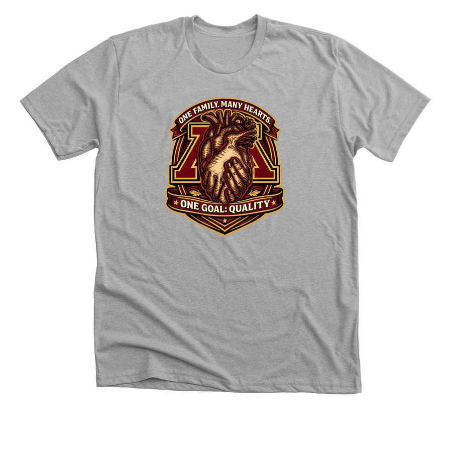 One Family One Goal, a Athletic Heather Premium Unisex Tee