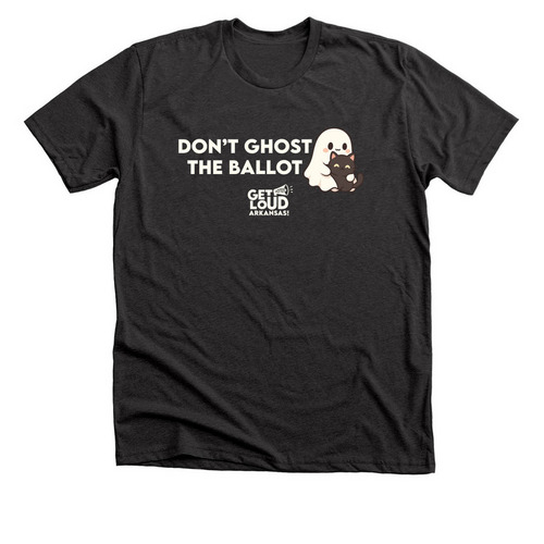 Don't Ghost the Ballot, a Dark Grey Heather Premium Unisex Tee