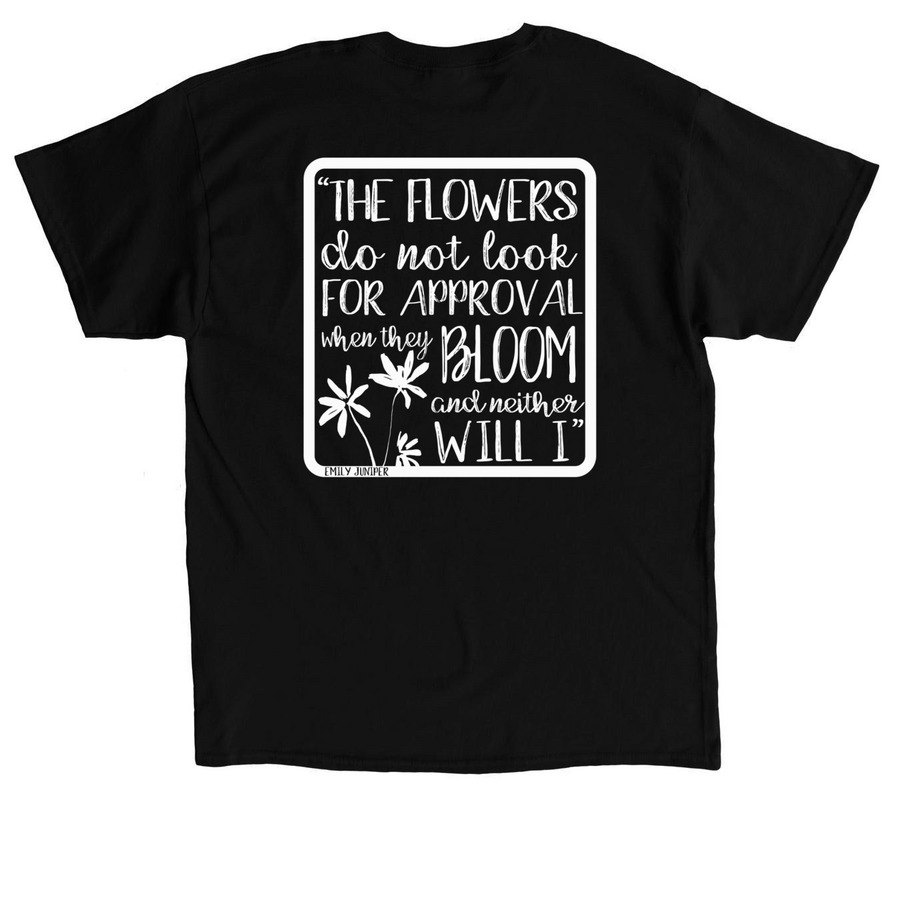 "THE FLOWERS" top, a Black Classic Unisex Tee (back-view)