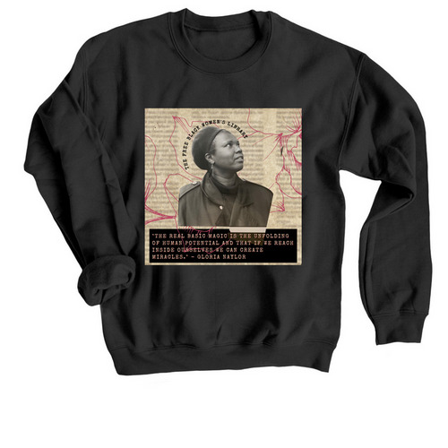 Gloria Naylor, a Black Crewneck Sweatshirt