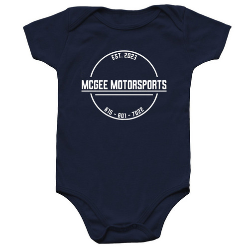 McGee Motorsports Onsie, a Navy Infant Onesie