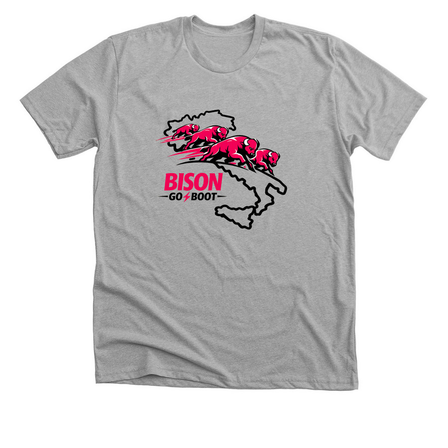 Bison Go Boot, a Athletic Heather Premium Unisex Tee