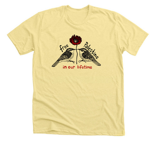 Birds say..., a Heather Yellow Gold Premium Unisex Tee