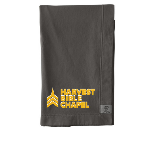 Blanket with yellow/white logo, a Pepper Comfort Colors Blanket