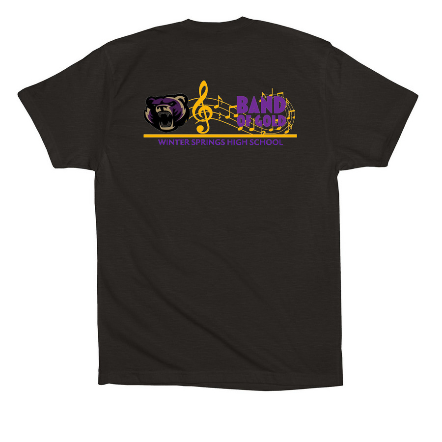 Winter Springs Band of Gold Logo Shirt&nbsp;, a Black Premium Cotton Tee (back-view)