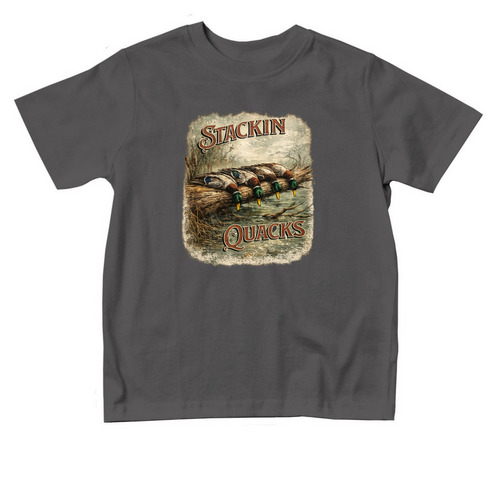 Stackin' Quacks- Toddler, a Charcoal Toddler Tee