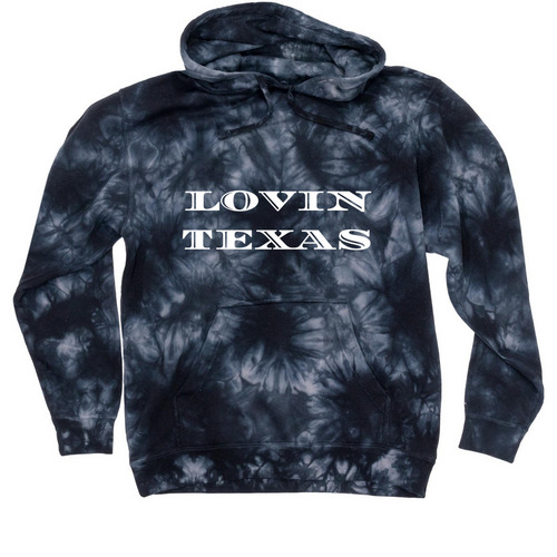 Lovin Texas&nbsp;, a Black Tie Dyed Pullover Hoodie