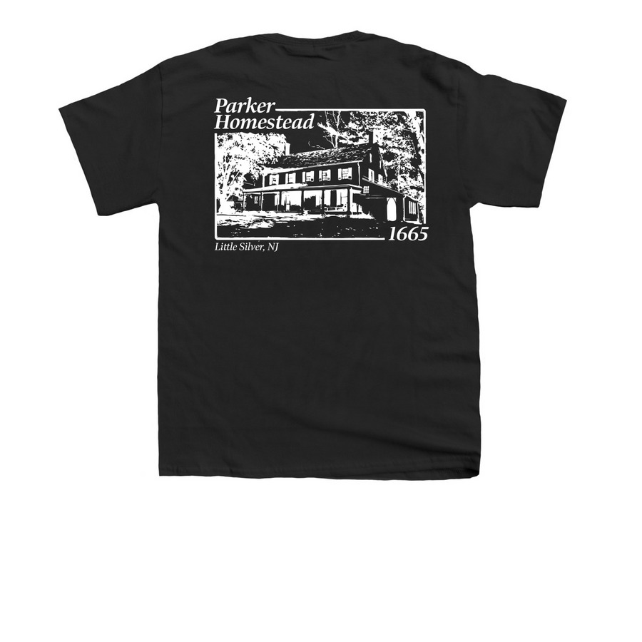 Parker Homestead Dark Apparel Line, a Black Youth Unisex Tee (back-view)