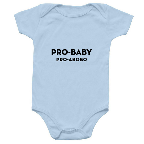 Pro-Abobo Onesie, a Light Blue Infant Onesie