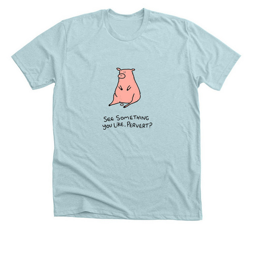 Official Grumpy Pig, a Heather Ice Blue Premium Unisex Tee
