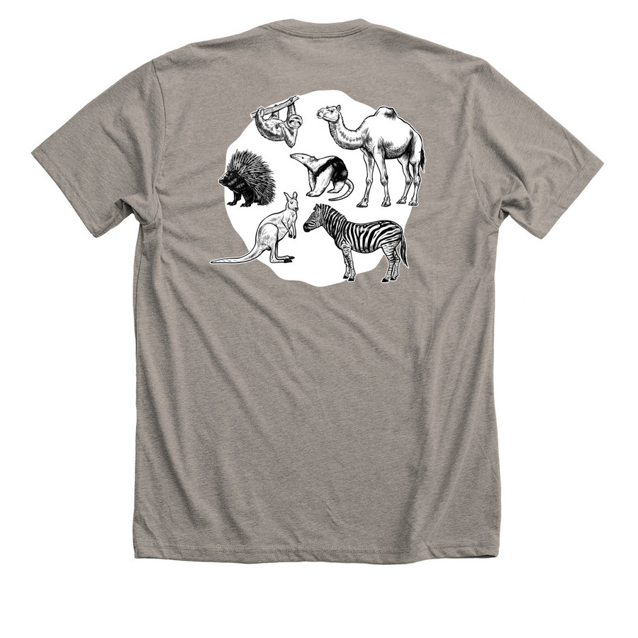 &nbsp;Work Horse Farm Rescue & Exotics, a Heather Stone Premium Unisex Tee (back-view)