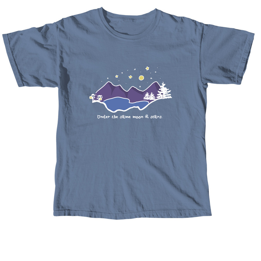 Hikers | Under the same moon & stars., a Blue Jean Comfort Colors Unisex Tee