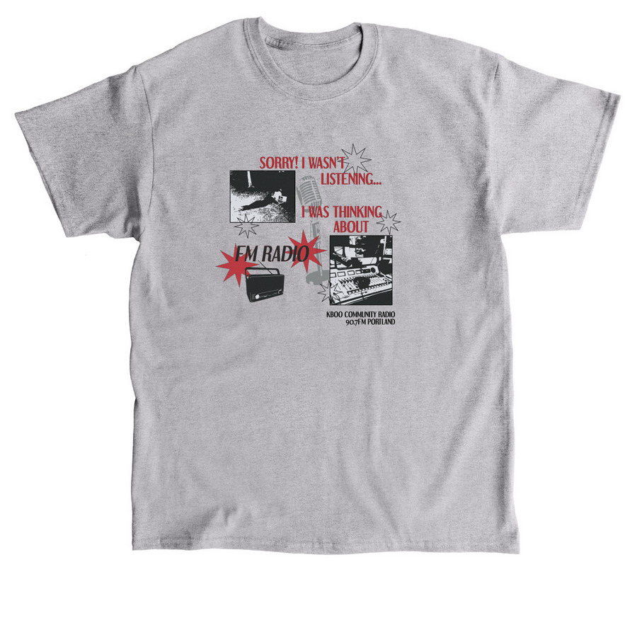 FM Radio Tee, a Sport Grey Classic Unisex Tee