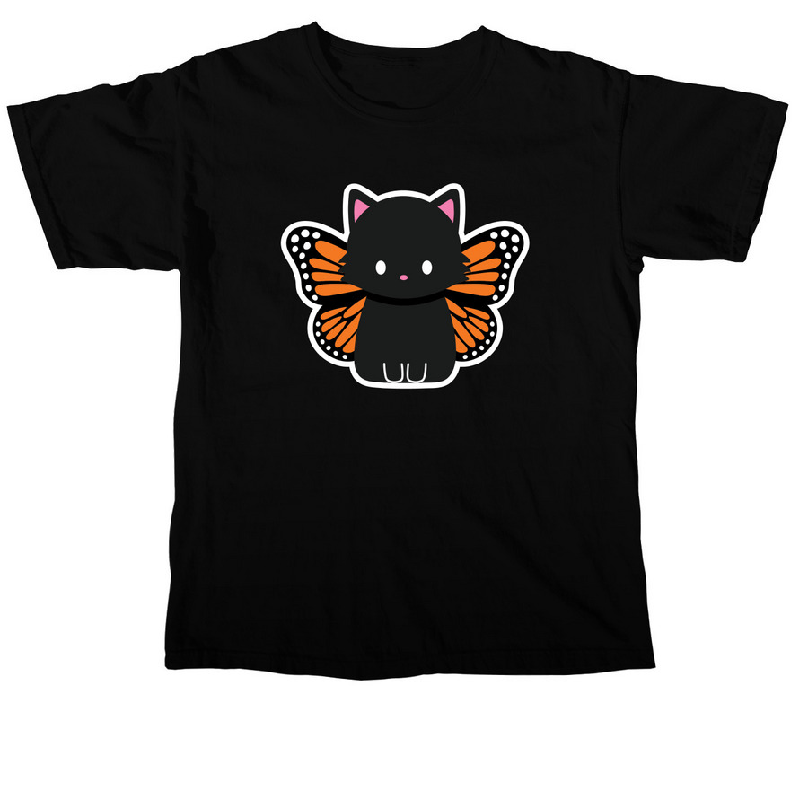 Monarch Butterfly Cat, a Black Comfort Colors Unisex Tee