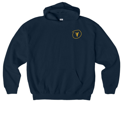 With Love Hoodie, a French Navy Stanley/Stella Cooper Dry Pullover Hoodie