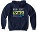 Kula Karate Hoodie, a Navy Softstyle Youth Pullover Hoodie (back-view)