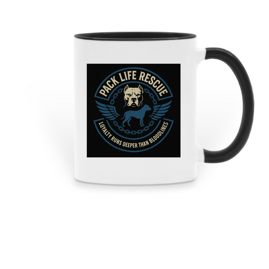 Pack Life Rescue - Official Merch, a Black Two-Tone Ceramic Mug