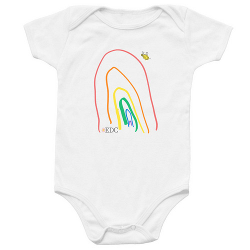 EDC Rainbow Onesie, a White Infant Onesie