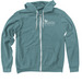 Temple Emanuel Logo Zip-Up Hoodie, a Heather Deep Teal Zip Up Hoodie