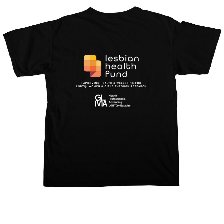 LHF - Girls Just Wanna Have Funding, a Black Comfort Colors Unisex Tee (back-view)