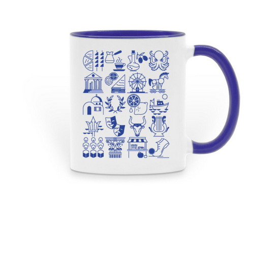 Blue Icon Mug, a Dark Blue Two-Tone Ceramic Mug