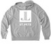 JLSP Love Pullover & Zip Up (2-Sided Print), a Granite Grey Heather Allmade Organic French Terry Zip Up Hoodie (back-view)
