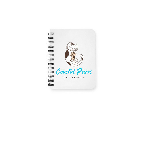 COASTAL PURRS CAT RESCUE SPIRAL NOTEBOOK, a White Spiral Notebook