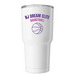 Girls Logo Black/Purple Tumbler, a White Insulated Tumbler (back-view)