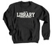 LIS Varsity, in white, a Black Crewneck Sweatshirt