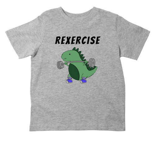 Toddler Rexercise Weightlifter 2025, a Heather Toddler Tee