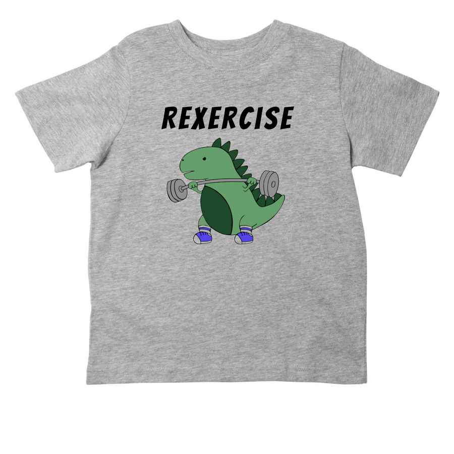 Toddler Rexercise Weightlifter 2025, a Heather Toddler Tee