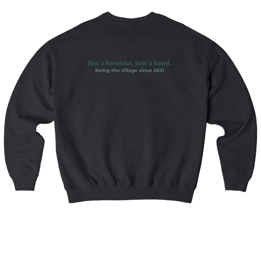 Anniversary Collection | Ours Shows Up, a Black Stanley/Stella Ledger Dry Crewneck Sweatshirt (back-view)